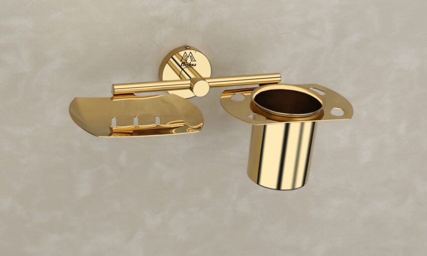 SS Soap Dish With Toothbrush Holder - Image 2