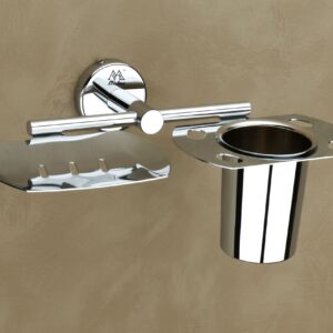 SS Soap Dish With Toothbrush Holder