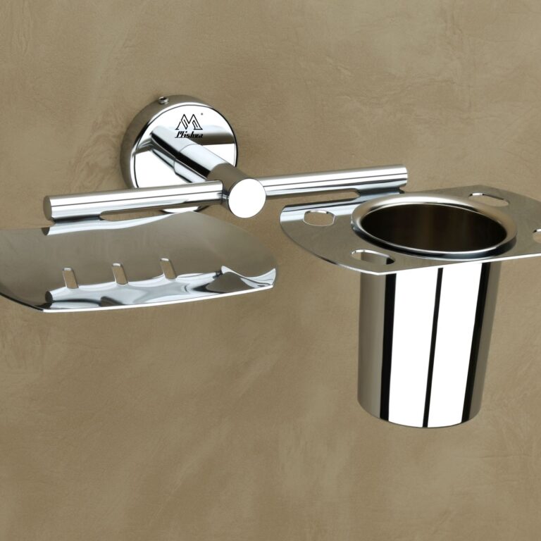 SS Soap Dish With Toothbrush Holder